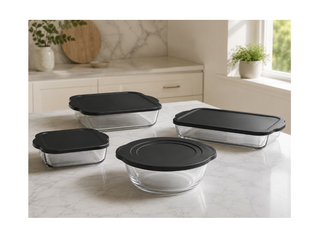 Pasabahce Borcam Auflaufformen Komplett-Set Schwarz – 4-teilig