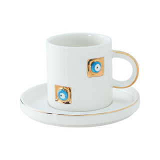 Nazar Espresso Set Yadigar | Weiß-Gold 12-teilig