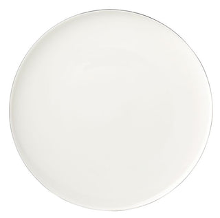 Bricard Canet Dinnerware Set | White and Silver, 27 Pieces