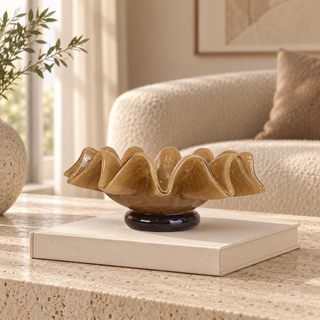 Byon Lorin Glasschale Beige/Braun 20 cm