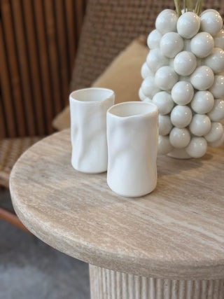 Wave Long Becher 2er Set Weiß