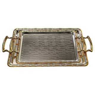Fugurato 2er Tablett aus Metall Silber- Gold