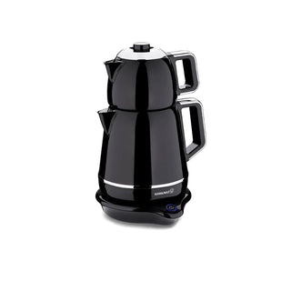 Korkmaz Demiks Elektrischer Teekocher Schwarz Chrom