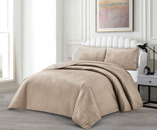 IRIS Tagesdecken-Set Braun 3-teilig, 240 × 250 cm