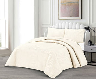 IRIS Tagesdecken-Set Creme 3-teilig, 240 × 250 cm
