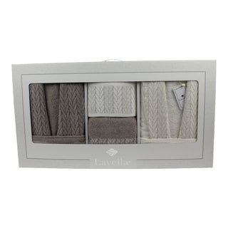 Sena Bademantel Set 6 teilig -Taupe/Creme