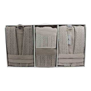 Sena Bademantel Set 6 teilig -Taupe/Beige