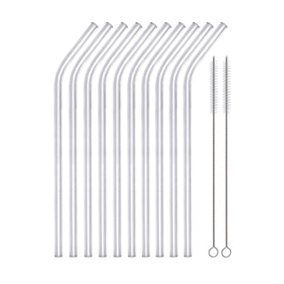 Trinkhalm Set aus Glas 12 teilig Glas Strohhalm