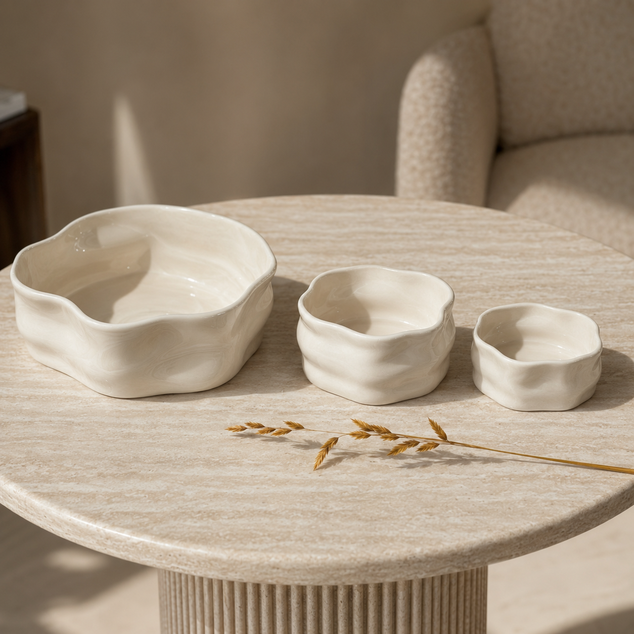 Nordic Beige Schalen-Bundle – 13-teilig – Emirtex Home