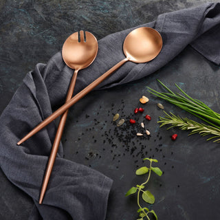 Salatbesteck Provence Kupfer matt