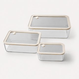 Glas-Frischhaltedosen Beige – 3-teiliges Set