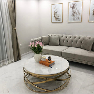 Trento gold marble Couchtisch 100 cm