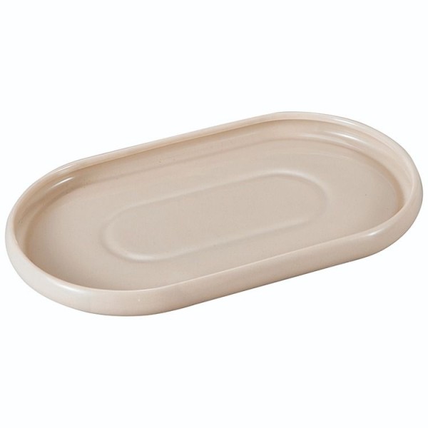 Bondy Beige Oval Porzellan Servierplatte 26,8x16 cm -Seidenbeige