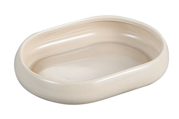 Bondy Seidenbeige oval Platte klein 13x10cm- Beige